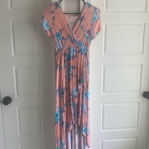 Coral floral dress